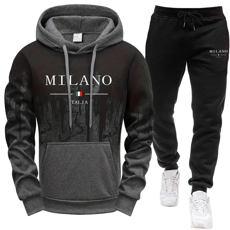 Joggers Pants - Męski zestaw/bluza z kapturem/spodnie Jesień Zima
